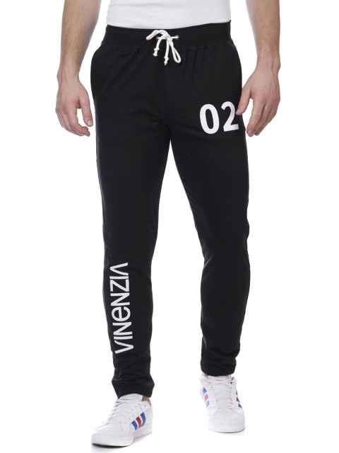 

VINENZIA Men Black Printed Slim Fit Track Pants