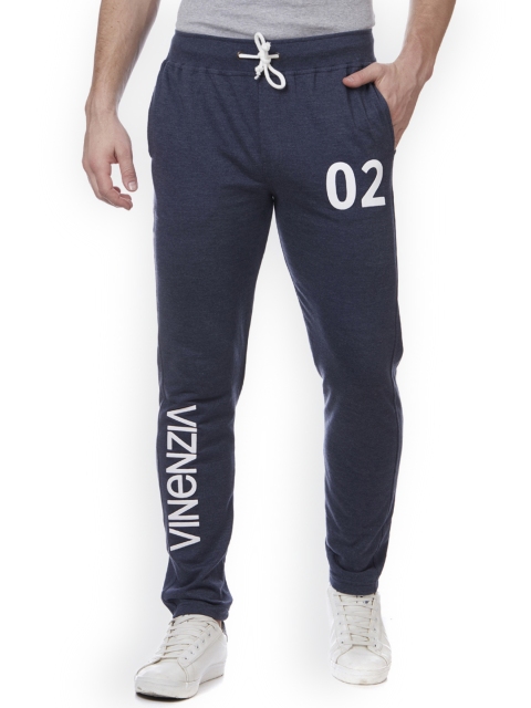 

VINENZIA Men Navy Blue Printed Slim Fit Trackpants