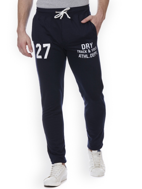 

VINENZIA Men Navy Blue Printed Slim Fit Trackpants