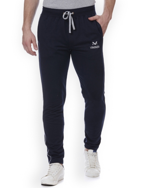 

VINENZIA Men Navy Blue Solid Slim Fit Trackpants