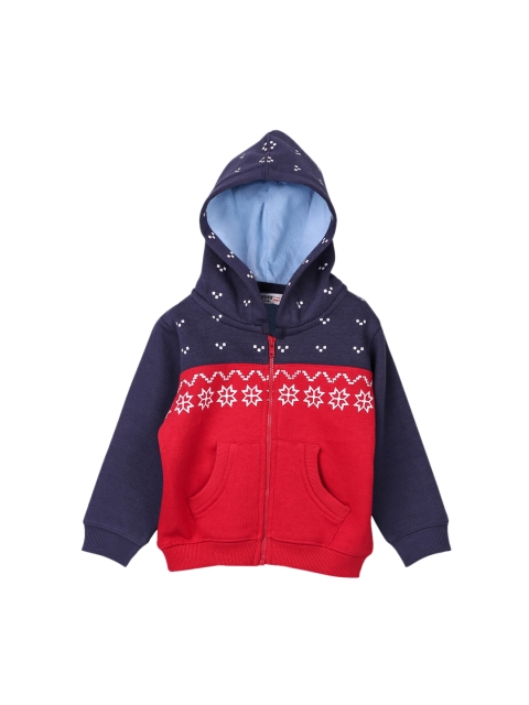 

Beebay Boys Red Printed Hooded Sweatshirt