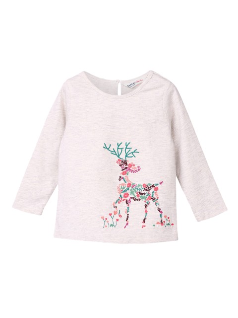 

Beebay Girls Grey Solid Round Neck T-shirt