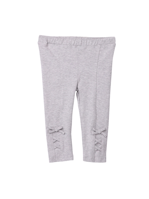 

Beebay Girls Grey Solid Ankle-Length Leggings