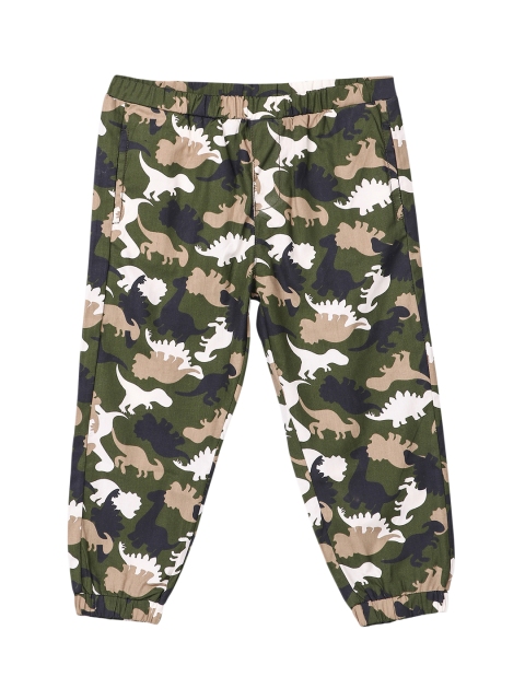 

Beebay Boys Green Regular Fit Printed Joggers