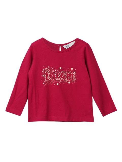 

Beebay Girls Maroon Printed Round Neck T-shirt