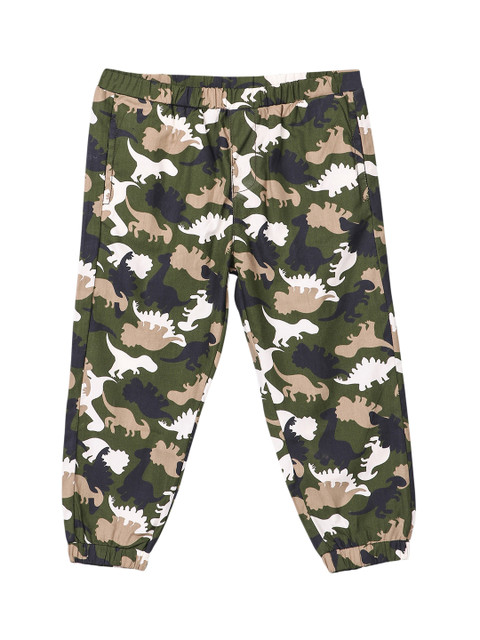 

Beebay Boys Green Regular Fit Printed Joggers