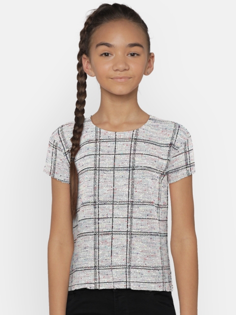 

Fame Forever by Lifestyle Girls White Self Design Top