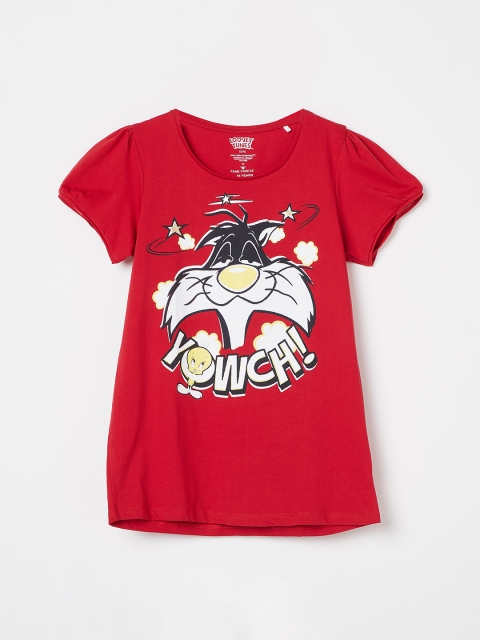

Fame Forever by Lifestyle Girls Red Looney Tunes Printed Top