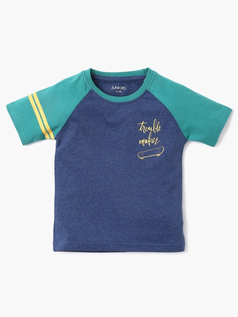 

Juniors by Lifestyle Boys Blue Solid Round Neck T-shirt