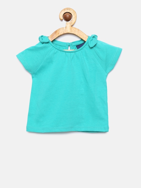 

Juniors by Lifestyle Girls Turquoise Blue Solid Top