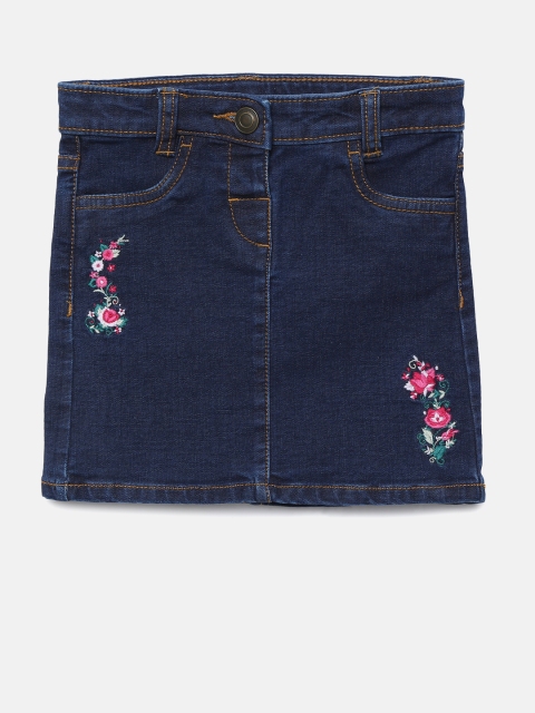 

Juniors by Lifestyle Girls Navy Blue Denim Pure Cotton Skirt