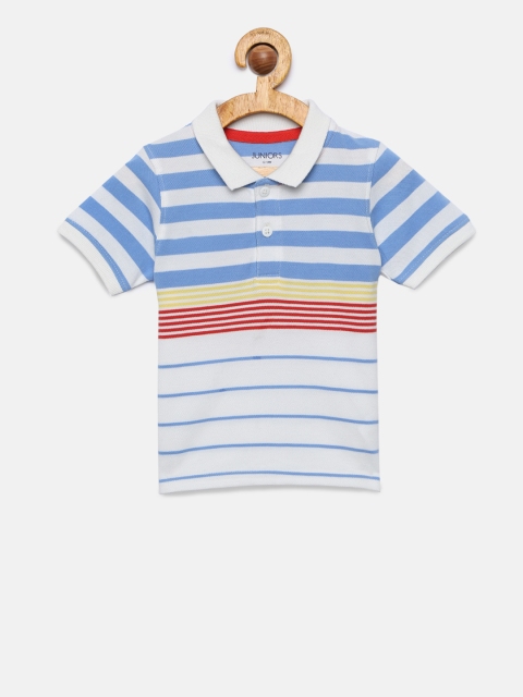 

Juniors by Lifestyle Boys White Striped Polo Collar T-shirt