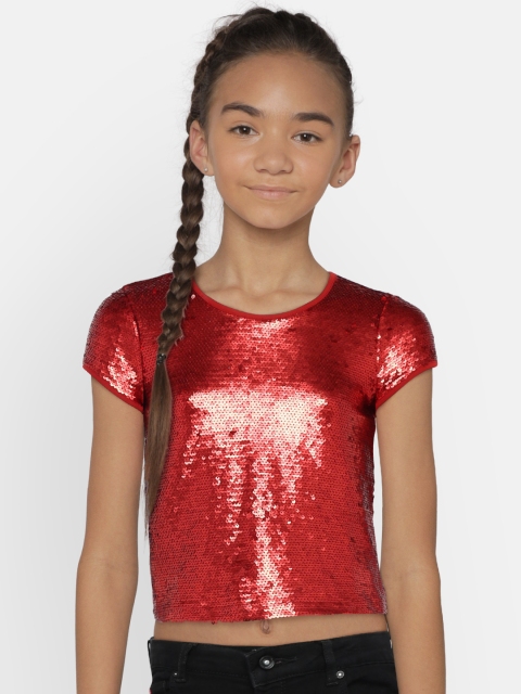 

Fame Forever by Lifestyle Girls Red Embellished Top