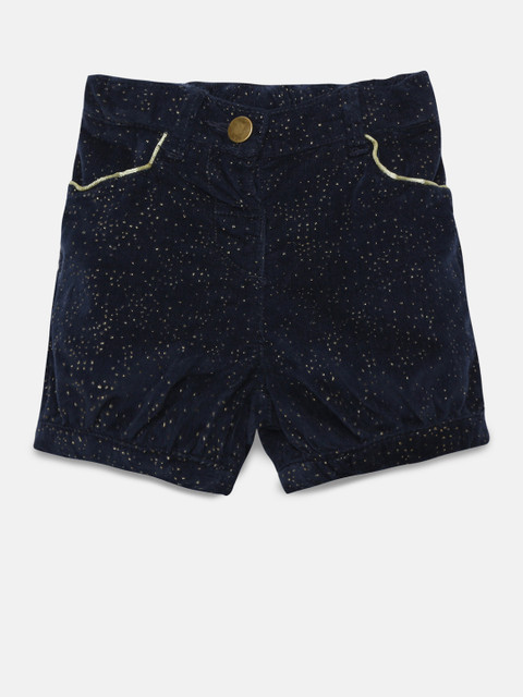 

Juniors by Lifestyle Girls Navy Blue Embellished Regular Fit Corduroy Shorts