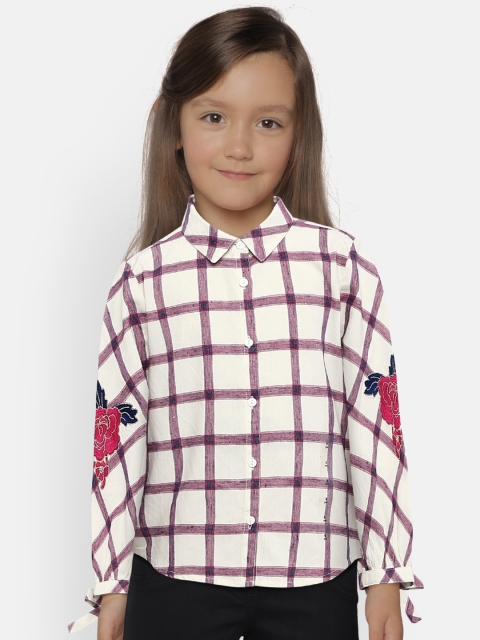 

Bossini Girls White Checked Shirt Style Top