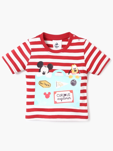 

Juniors by Lifestyle Boys Red Striped Round Neck T-shirt