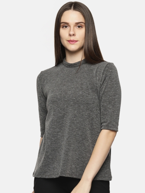 

Annabelle by Pantaloons Women Grey Self Design Top