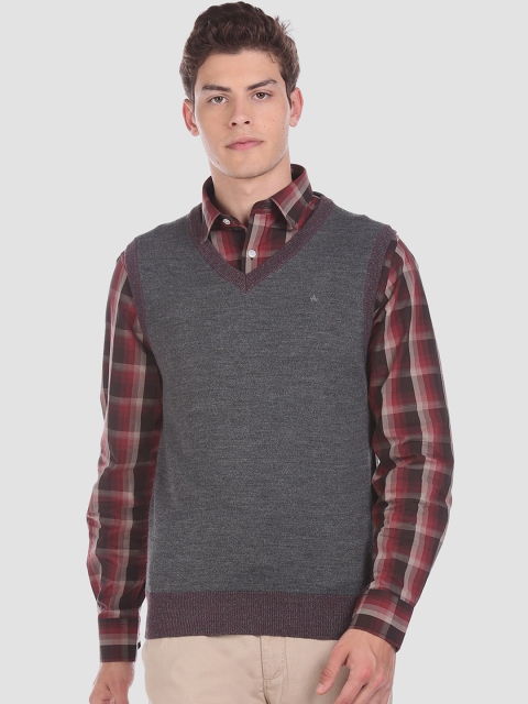 

Arrow Men Charcoal Grey Sweater Vest