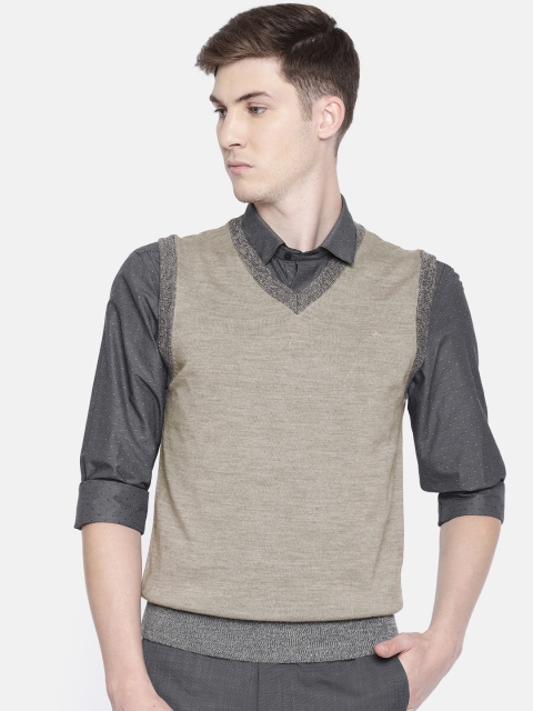 

Arrow Men Grey Solid Sweater Vest