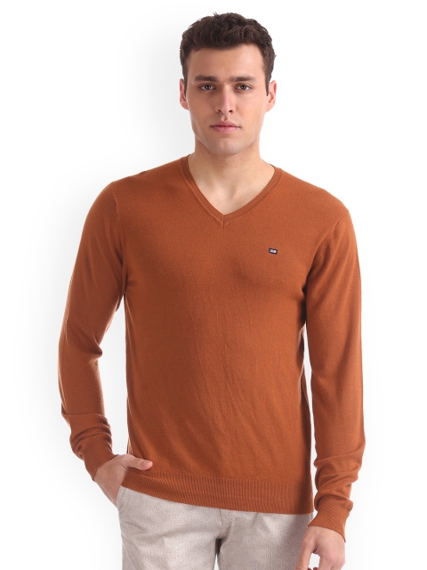 

Arrow Sport Men Rust Solid Sweater
