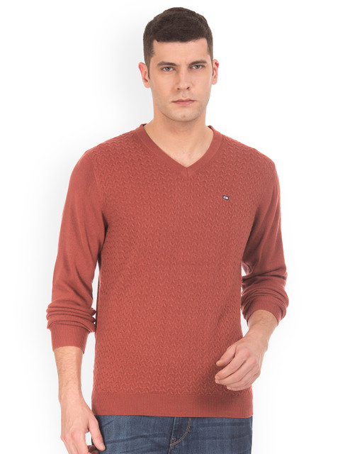 

Arrow Sport Men Orange Solid Sweater