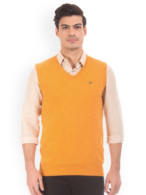 

Arrow Sport Men Yellow Solid Sweater