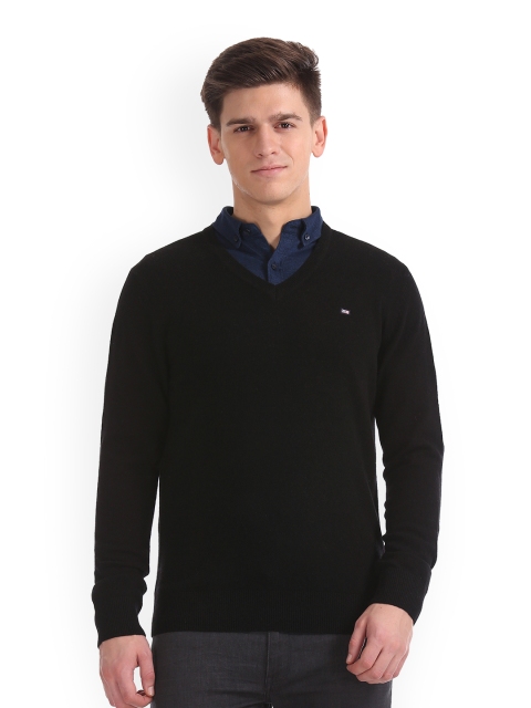 

Arrow Sport Men Black Solid Sweater