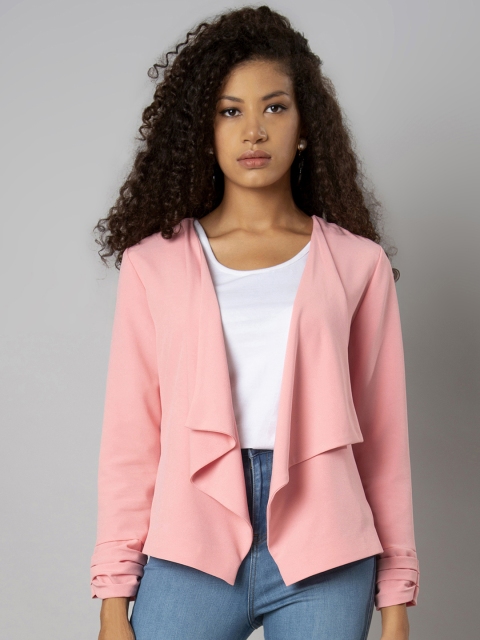 

FabAlley Pink Solid Waterfall Shrug