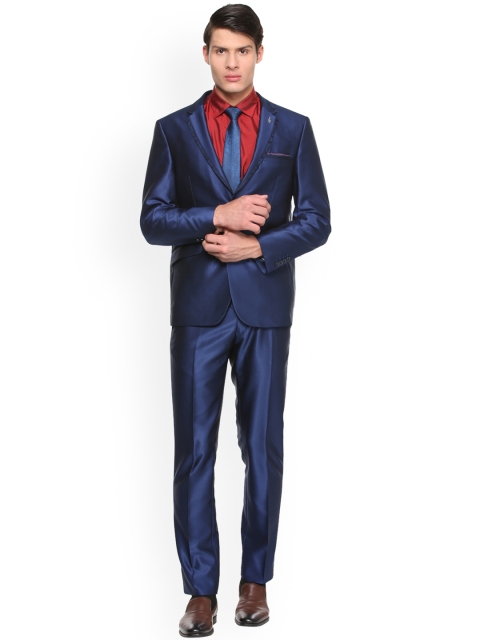 

Van Heusen Men Blue Solid Slim Fit Party Suit