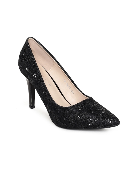 

Addons Women Black Solid Pumps