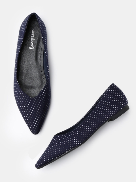 

DressBerry Women Navy Blue Printed Flats