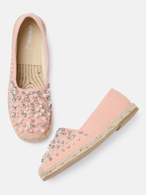 

DressBerry Women Pink Embellished Espadrilles