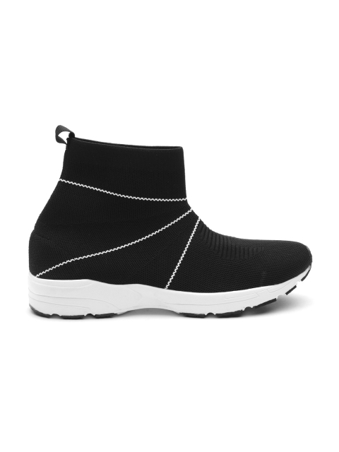 

ether Women Black Woven Design Mid-Top Sneakers