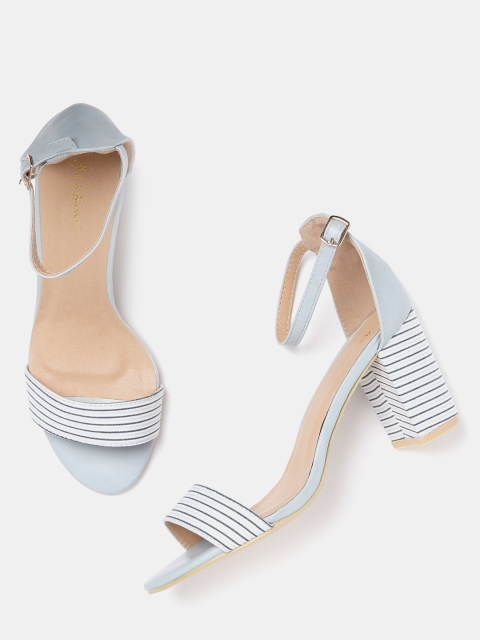 

Mast & Harbour Women Blue & White Striped Block Heels