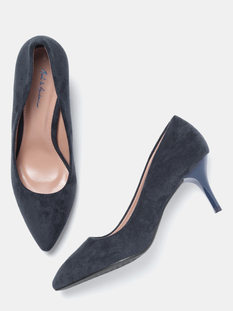 

Mast & Harbour Women Navy Blue Solid Pumps