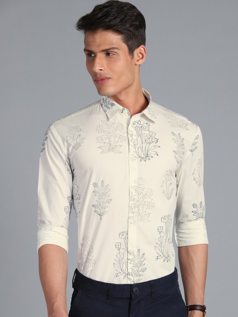 

Rohit Bal Limited Men Off-White & Navy Printed Casual Shirt