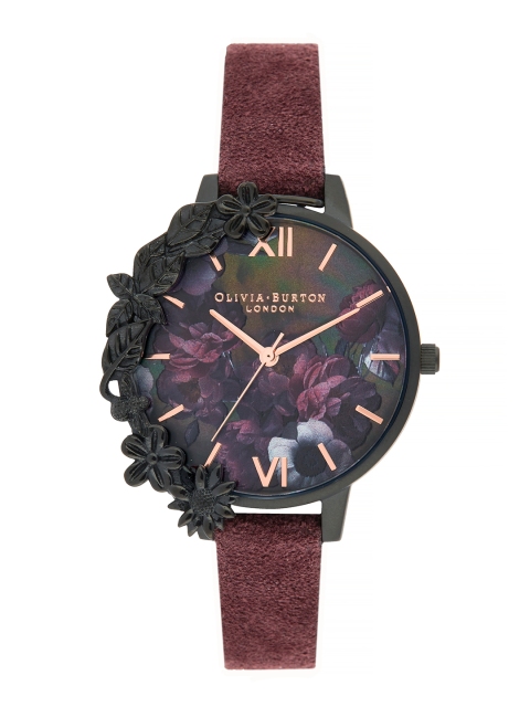 

OLIVIA BURTON LONDON Women Purple Analogue Leather Watch OB16AD44W