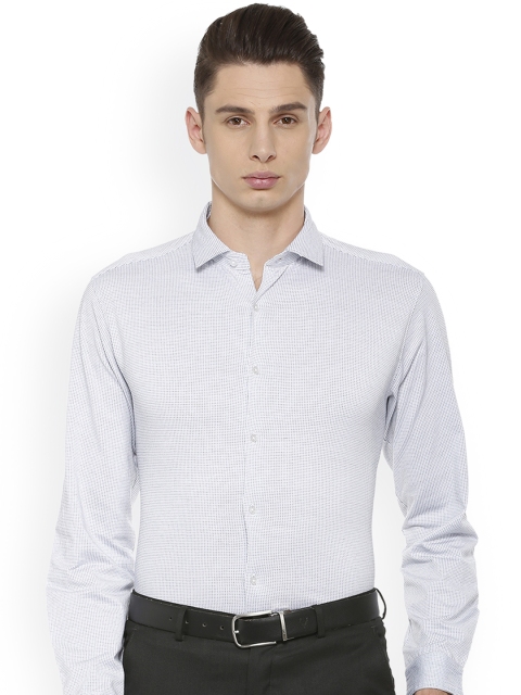 

Van Heusen Men White and Black Printed Formal Shirt