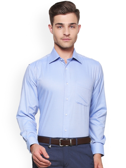 

Van Heusen Men Blue Regular Fit Self Design Formal Shirt