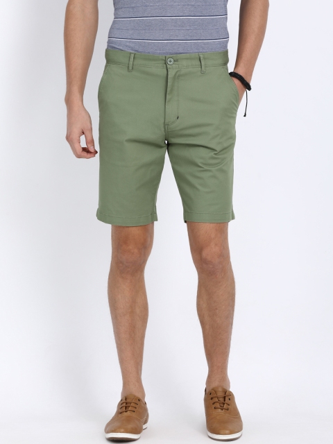

t-base Men Green Solid Regular Fit Shorts