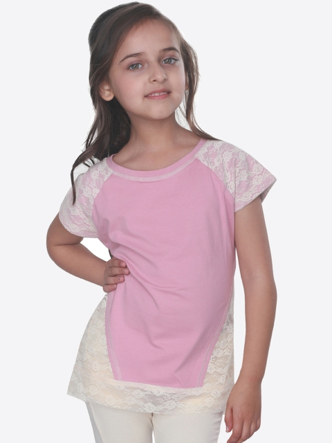 

CUTECUMBER Girls Pink Self Design Top