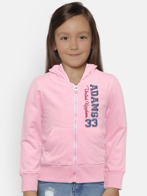 

Adams kids Girls Pink Printed Hooded Sweatshirt