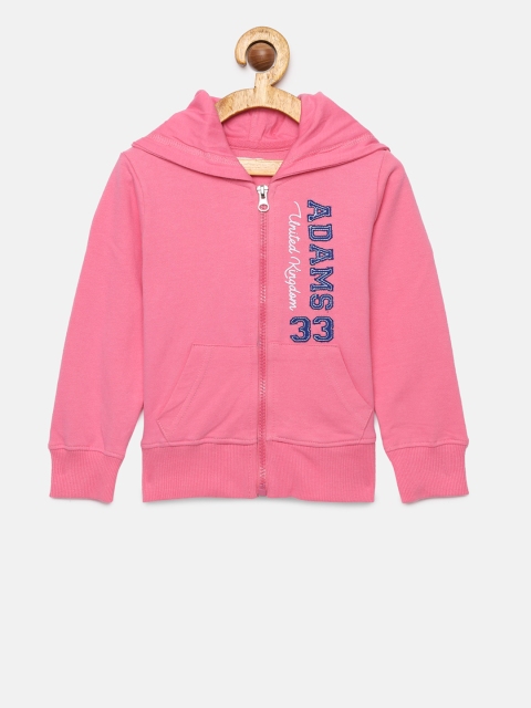 

Adams kids Girls Pink Printed Hooded Sweatshirt