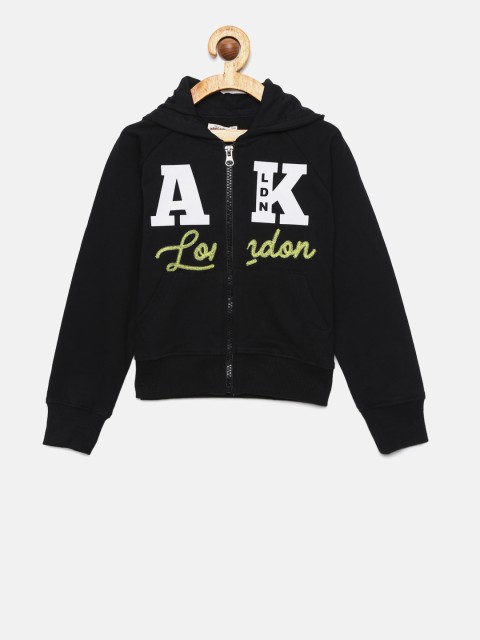

Adams kids Boys Black Printed Hooded Sweatshirt