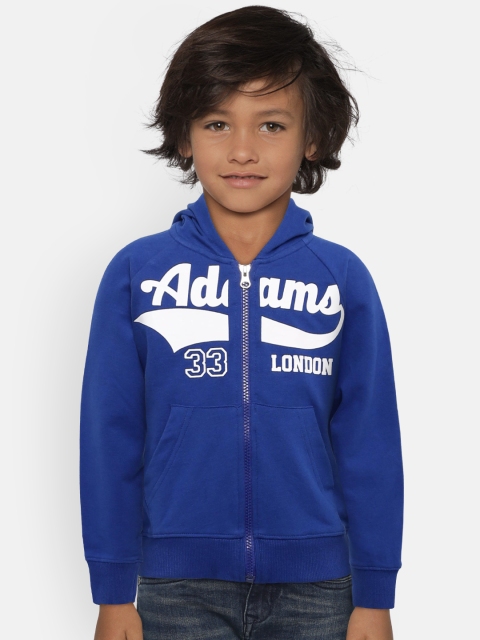 

Adams kids Boys Blue Printed Hooded Sweatshirt