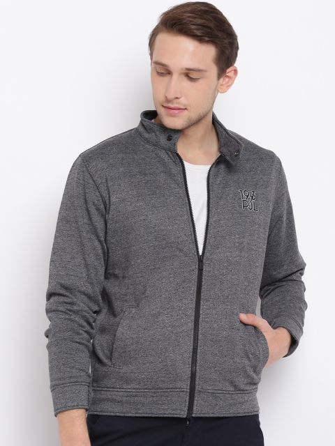 

Pepe Jeans Men Charcoal Grey Melange Solid Sweatshirt