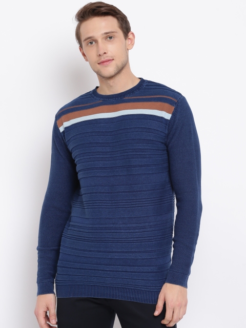 

Pepe Jeans Men Blue Striped Pullover