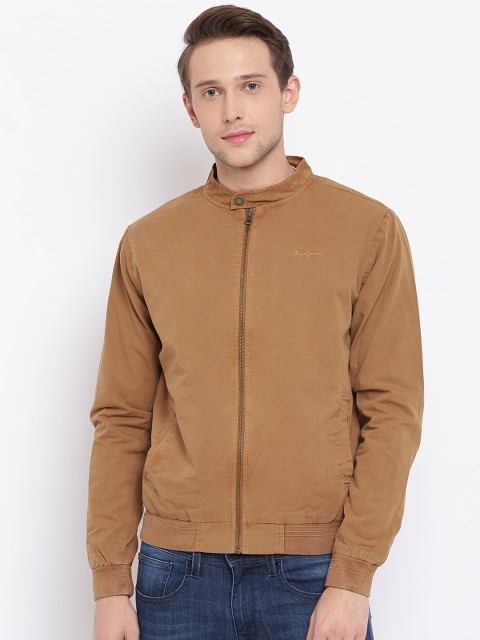 

Pepe Jeans Men Brown Solid Bomber Jacket