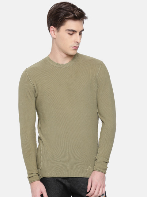 

Pepe Jeans Men Olive Green Solid Pullover