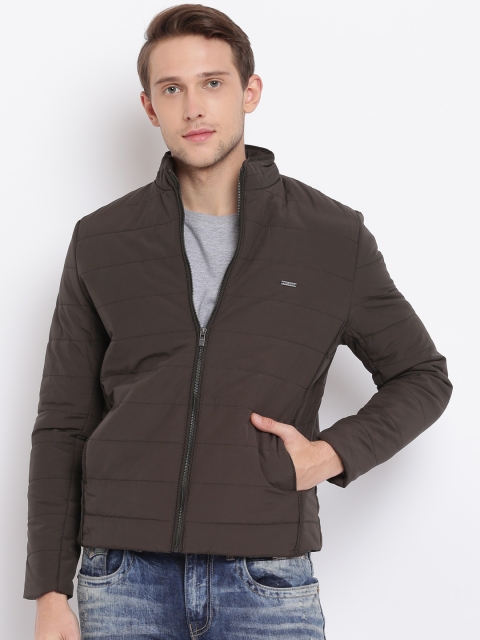 

Pepe Jeans Men Olive Brown Solid Padded Jacket